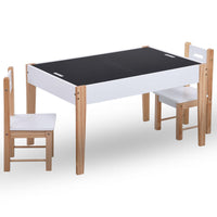 Thumbnail for 3-tlg. Kinder-Kreidetafel-Tisch und Stuhl-Set Schwarz und Weiß