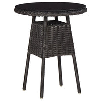 Thumbnail for 3-tlg. Garten-Bistro-Set mit Auflagen Poly Rattan Schwarz