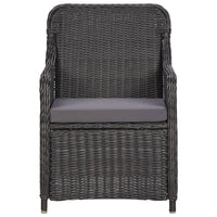 Thumbnail for 3-tlg. Garten-Bistro-Set mit Auflagen Poly Rattan Schwarz
