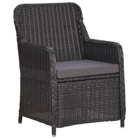 Thumbnail for 3-tlg. Garten-Bistro-Set mit Auflagen Poly Rattan Schwarz