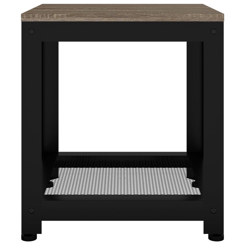 Beistelltisch Grau und Schwarz 40x40x45 cm MDF und Eisen