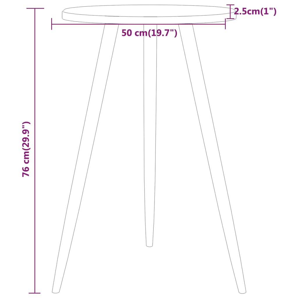 Bistrotisch Hellbraun Ø50x76 cm MDF und Eisen