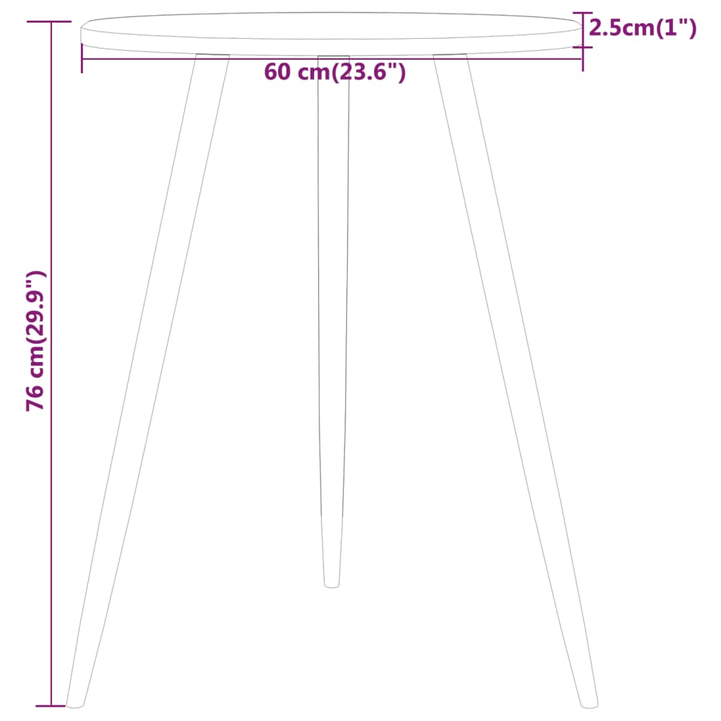Bistrotisch Dunkelbraun Ø60x76 cm MDF und Eisen