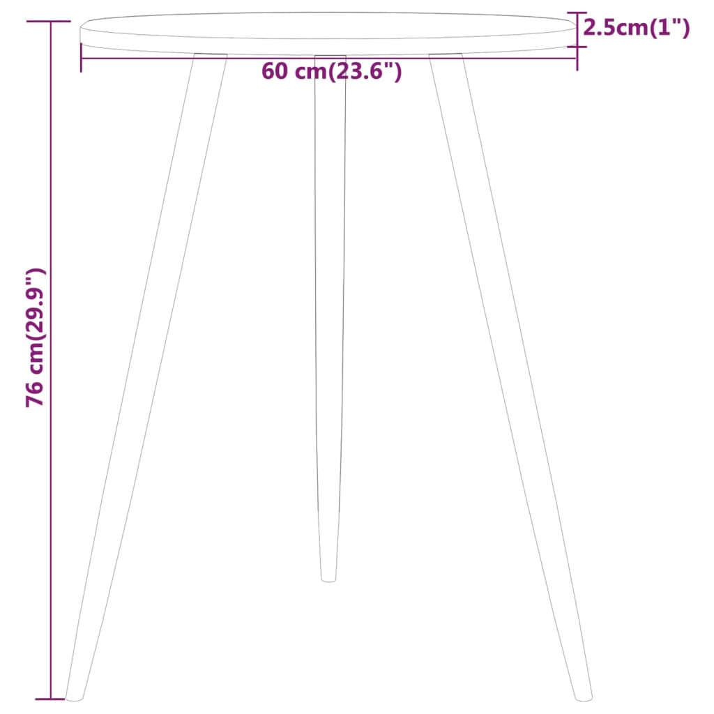 Bistrotisch Grau Ø60x76 cm MDF und Eisen