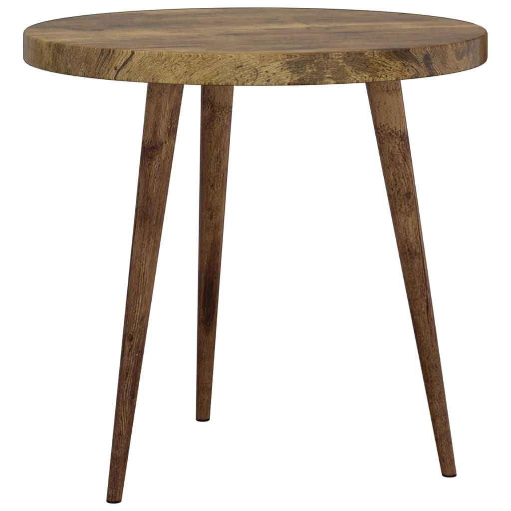 3-tlg. Beistelltisch-Set Dunkelbraun MDF und Eisen