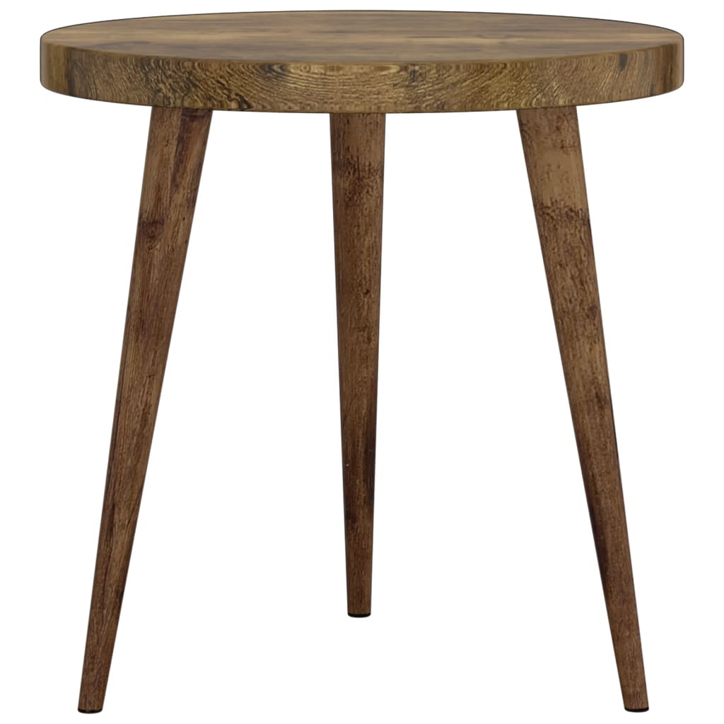 3-tlg. Beistelltisch-Set Dunkelbraun MDF und Eisen