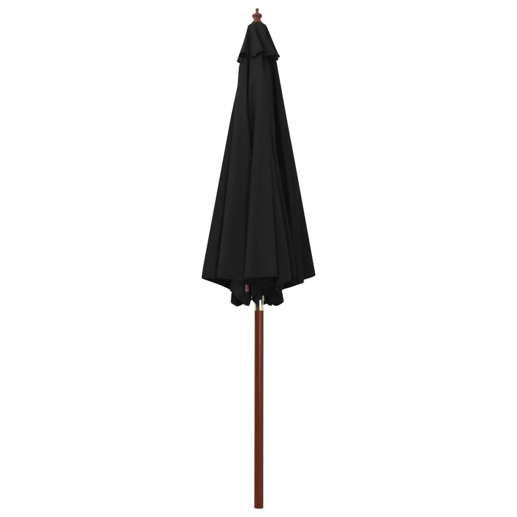 Sonnenschirm mit Holz-Mast 300 x 258 cm Schwarz