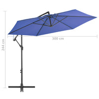 Thumbnail for Ampelschirm mit Alu-Mast 300 cm Blau