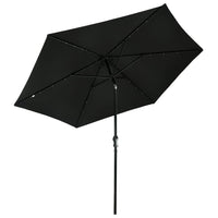 Thumbnail for Sonnenschirm mit LED-Leuchten und Stahlmast 300 cm Schwarz