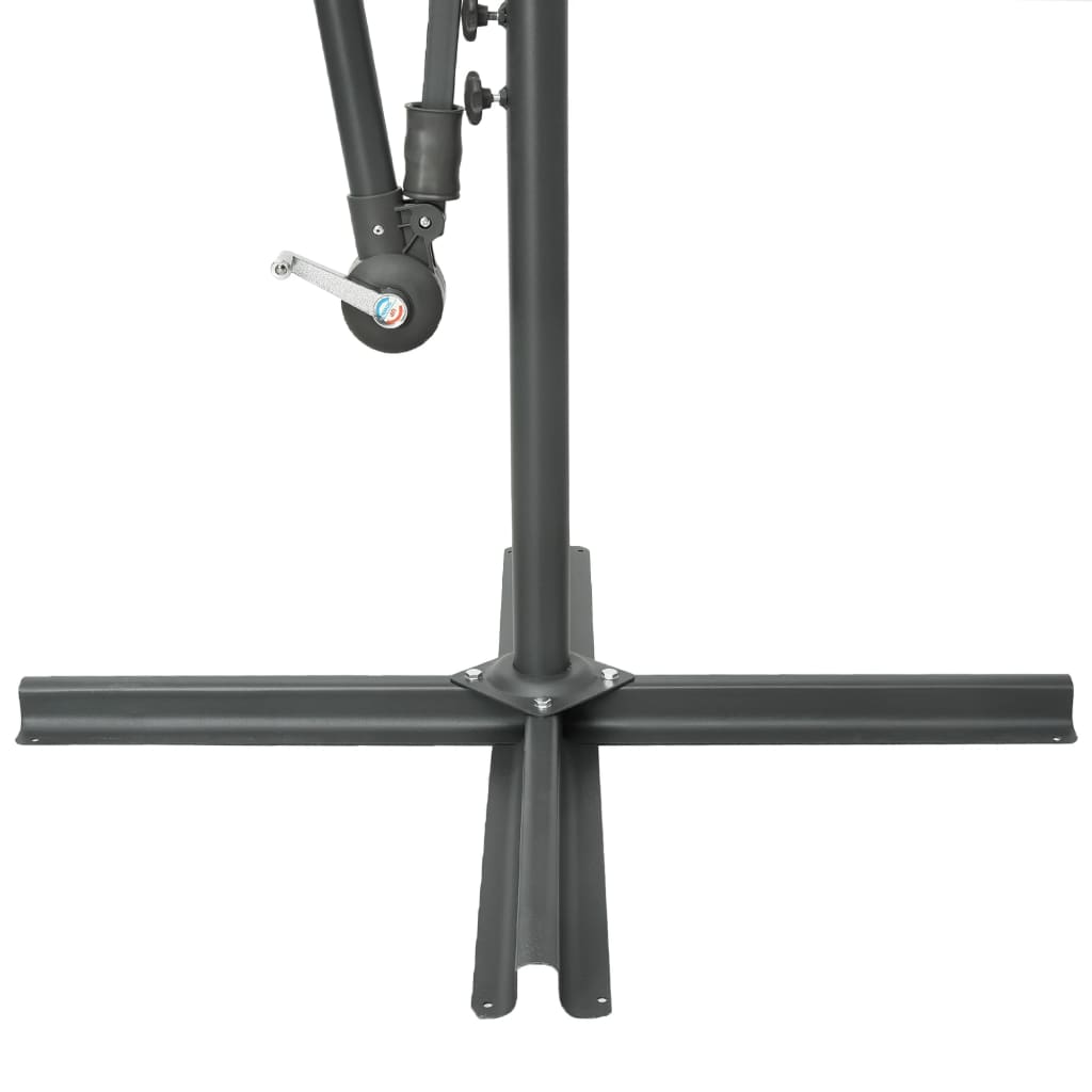 Ampelschirm mit LED-Leuchten und Stahlmast 300 cm Schwarz