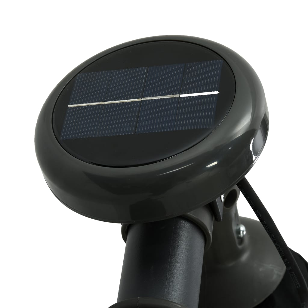 Ampelschirm mit LED-Leuchten und Stahlmast 300 cm Schwarz