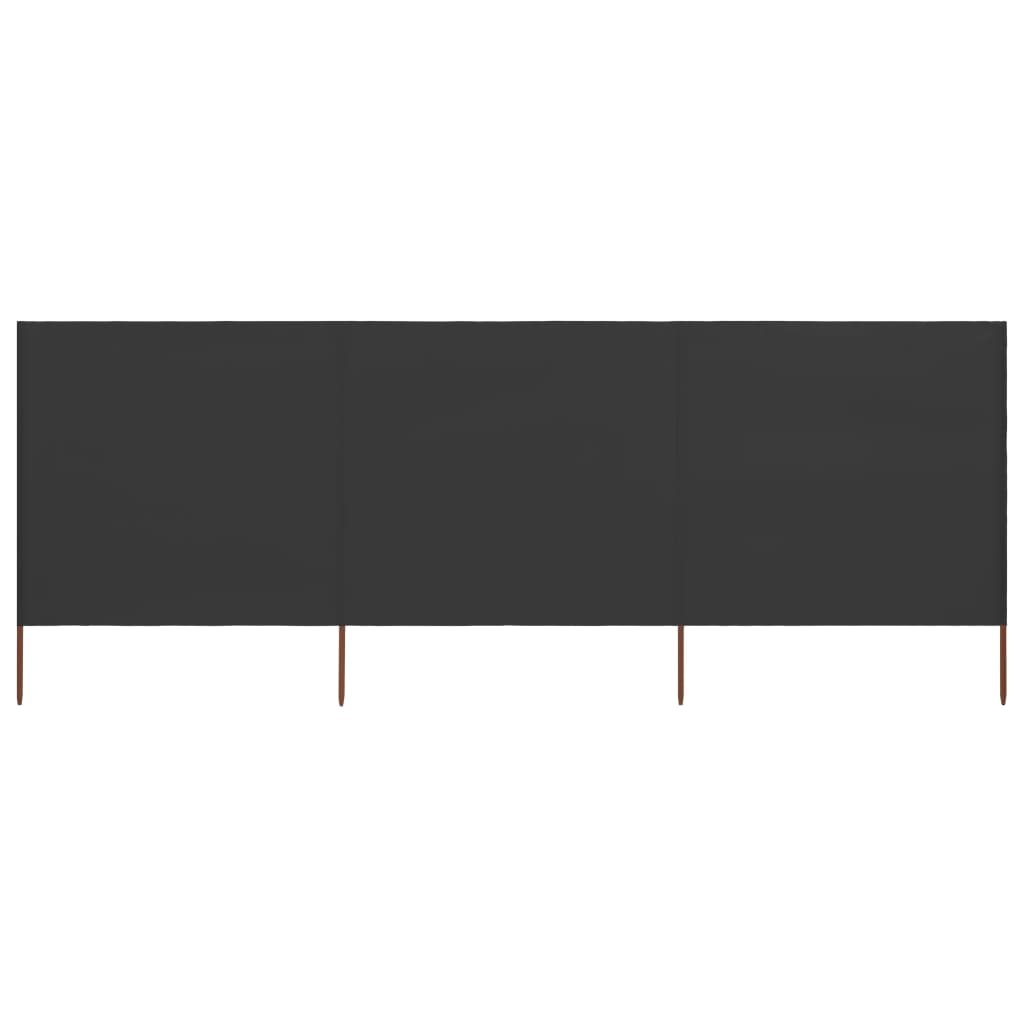 3-teiliges Windschutzgewebe 400 x 80 cm Anthrazit