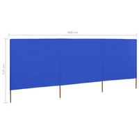 Thumbnail for 3-teiliges Windschutzgewebe 400 x 80 cm Azurblau