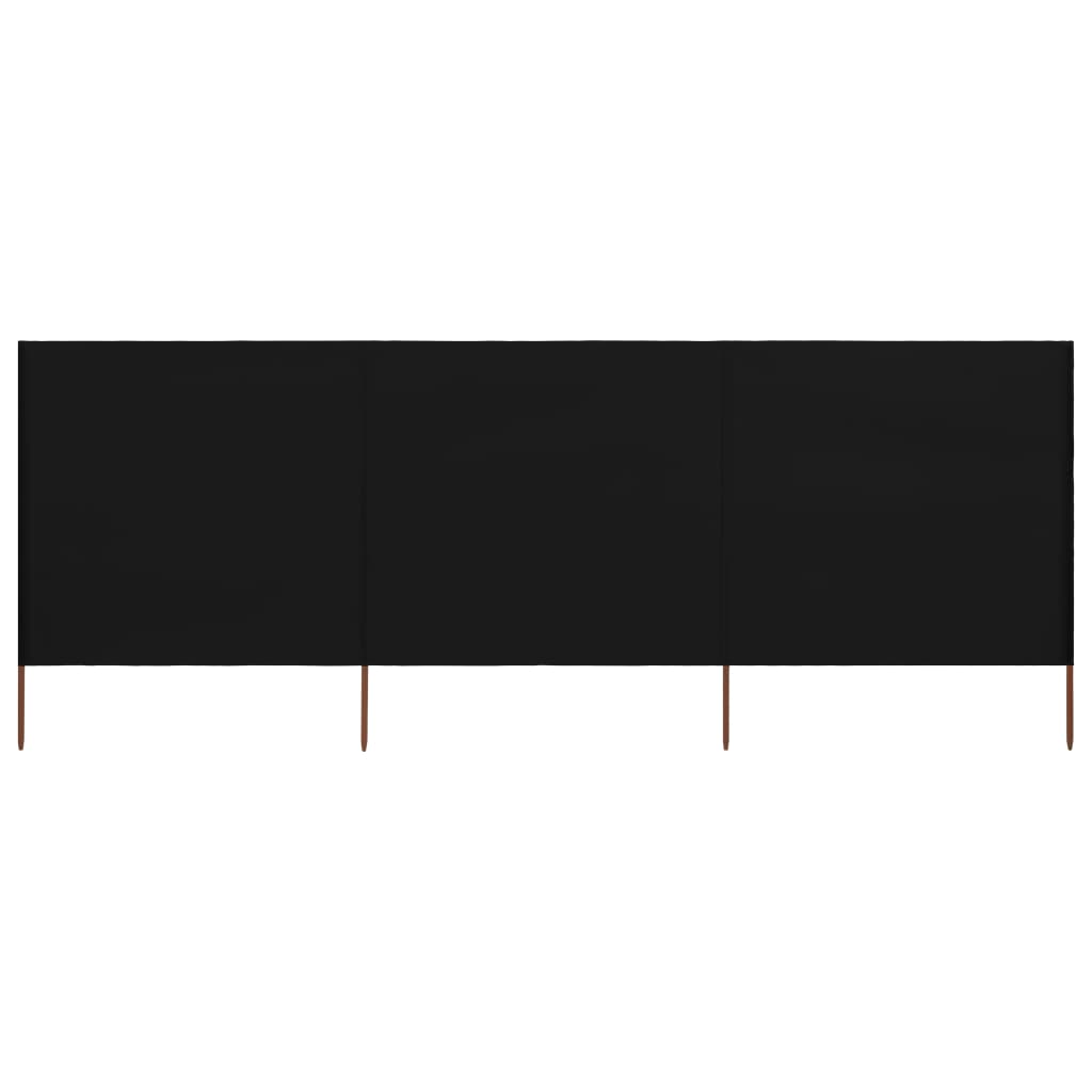 3-teiliges Windschutzgewebe 400 x 160 cm Schwarz