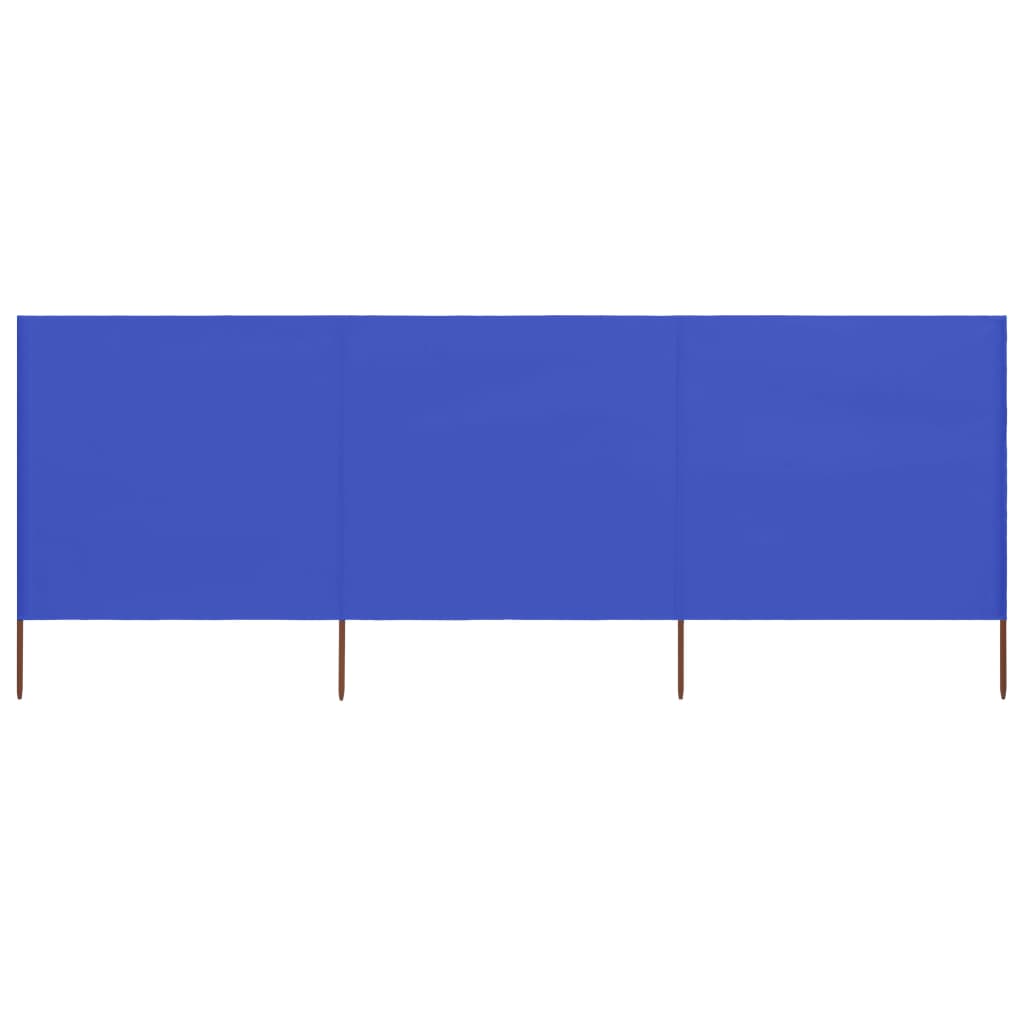 3-teiliges Windschutzgewebe 400 x 160 cm Azurblau