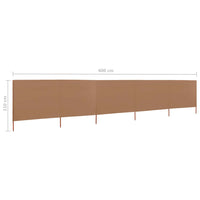 Thumbnail for 5-teiliges Windschutzgewebe 600 x 80 cm Taupe