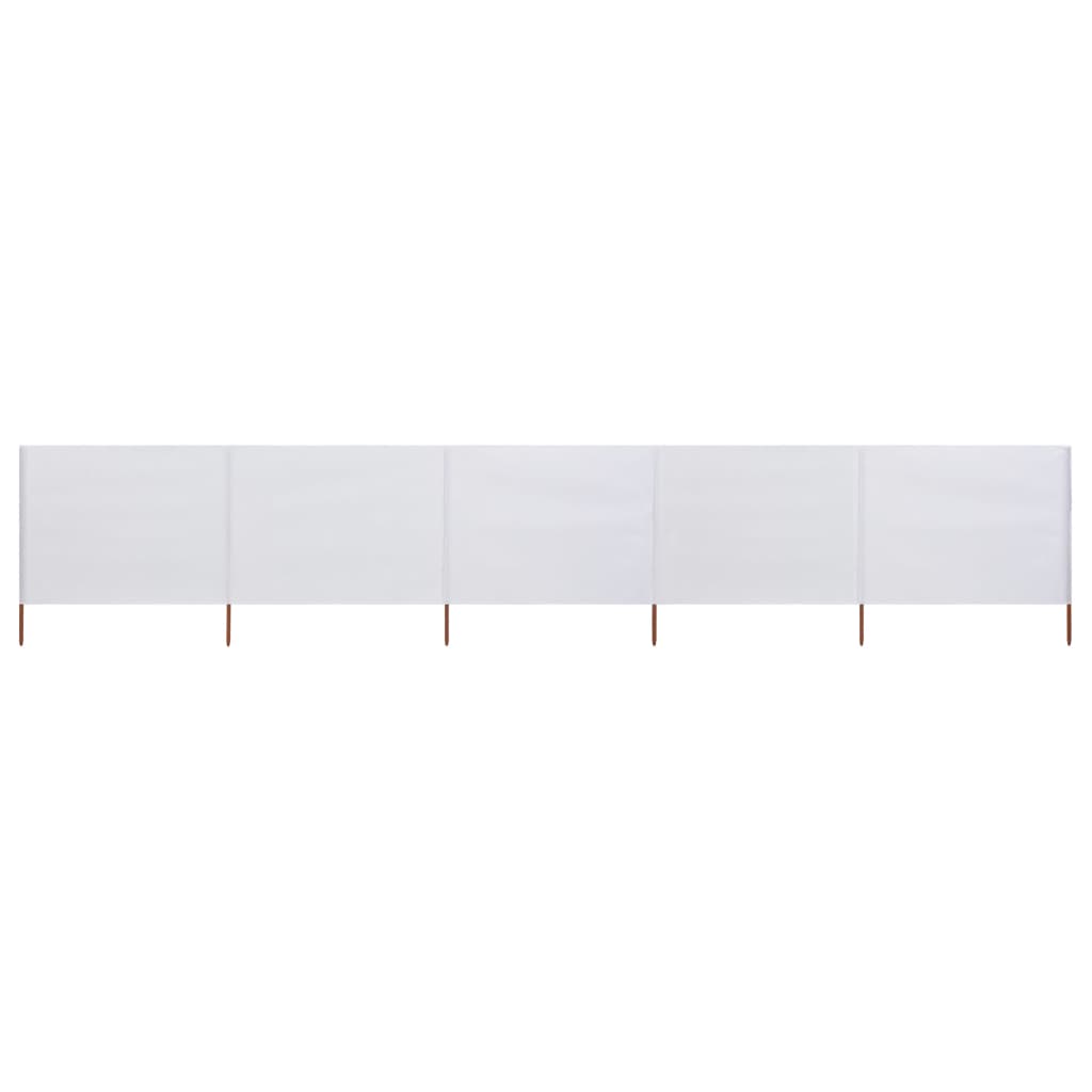 5-teiliges Windschutzgewebe 600 x 120 cm Sandweiß
