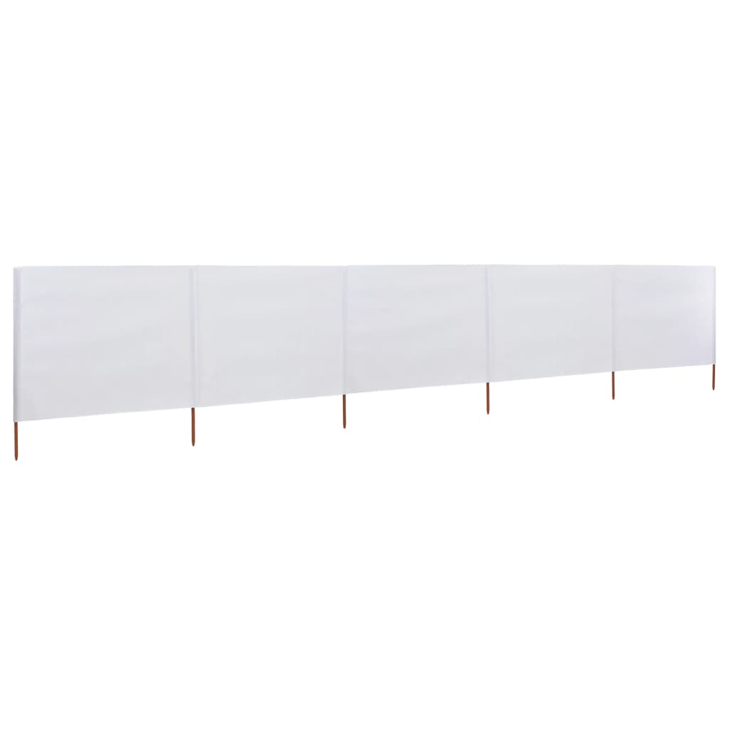 5-teiliges Windschutzgewebe 600 x 120 cm Sandweiß