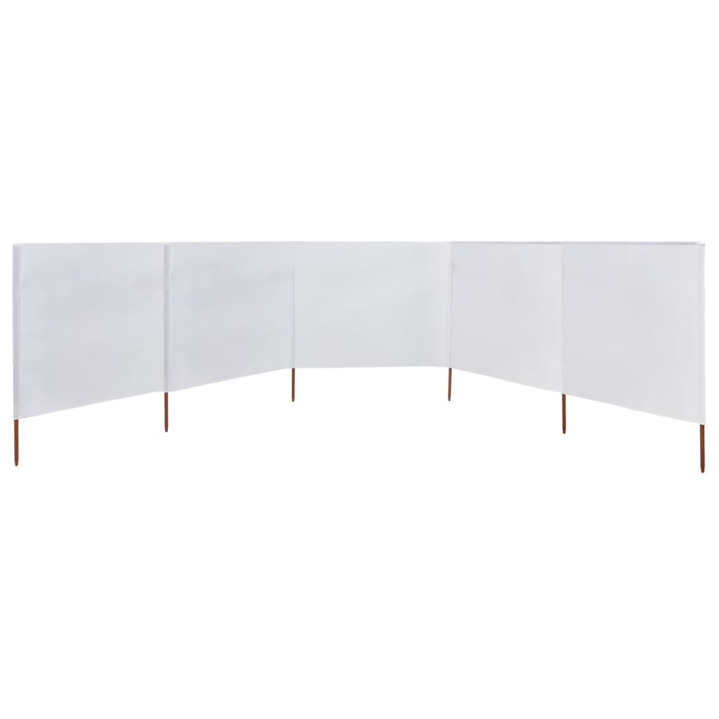 5-teiliges Windschutzgewebe 600 x 120 cm Sandweiß