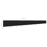 Thumbnail for 9-teiliges Windschutzgewebe 1200 x 120 cm Schwarz