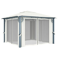Thumbnail for Pavillon mit Vorhängen 300 x 300 cm Creme Aluminium