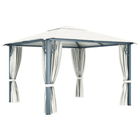 Thumbnail for Pavillon mit Vorhängen 300 x 300 cm Creme Aluminium