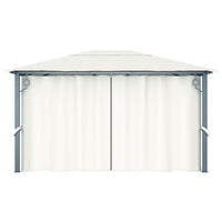 Thumbnail for Pavillon mit Vorhängen 400 x 300 cm Creme Aluminium