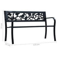 Thumbnail for Gartenbank 125 cm Schwarz Stahl