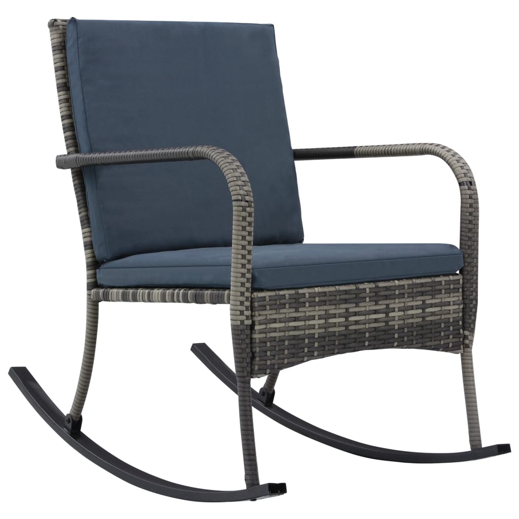 Garten-Schaukelstuhl Poly Rattan Anthrazit