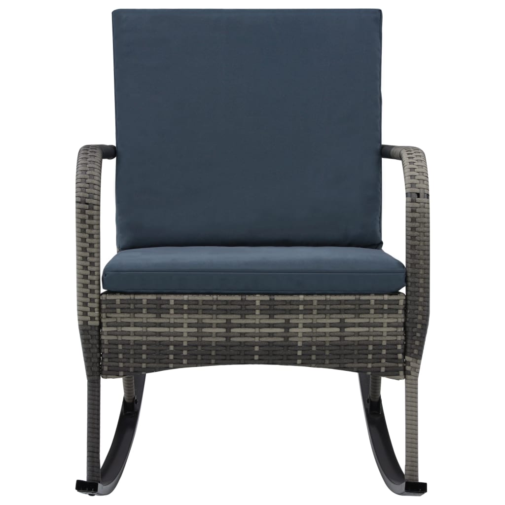 Garten-Schaukelstuhl Poly Rattan Anthrazit