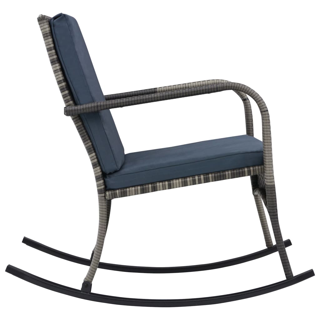 Garten-Schaukelstuhl Poly Rattan Anthrazit