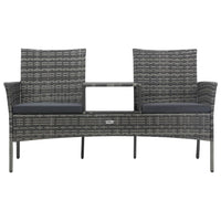 Thumbnail for 2-Sitzer-Gartensofa mit Teetisch Poly Rattan Anthrazit