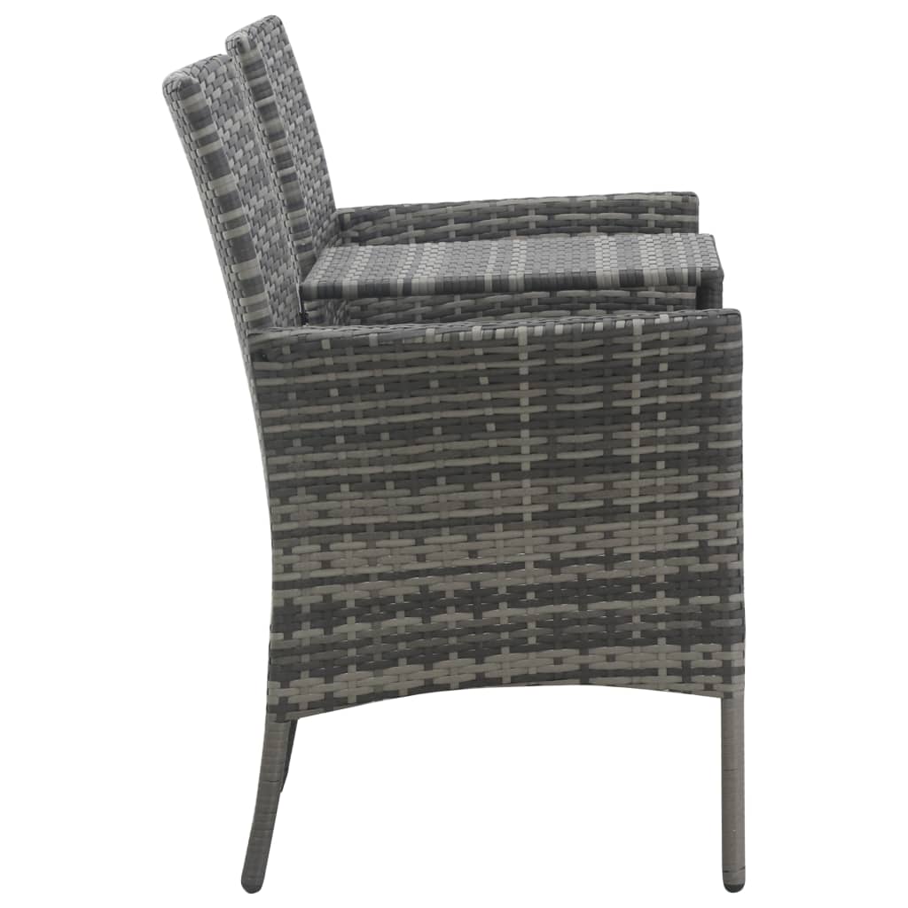 2-Sitzer-Gartensofa mit Teetisch Poly Rattan Anthrazit