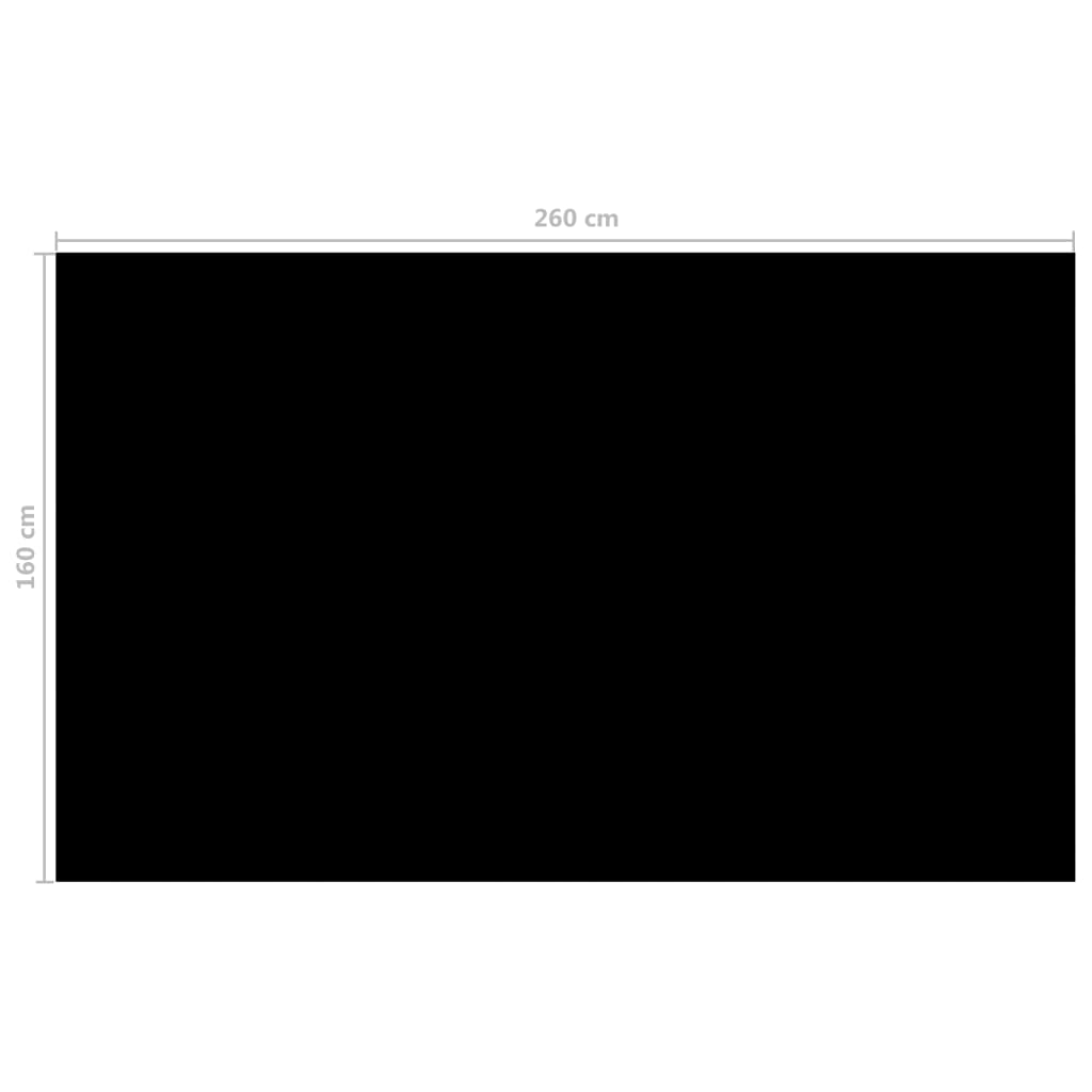 Poolabdeckung Schwarz 260x160 cm PE