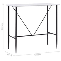 Thumbnail for Bartisch Weiß 120 x 60 x 110 cm MDF