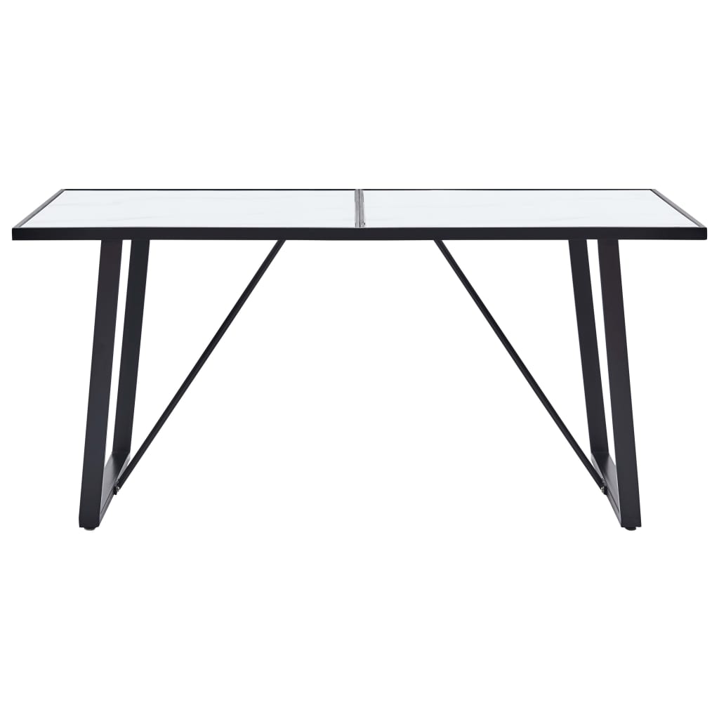 Esstisch Weiß 160 x 80 x 75 cm Hartglas