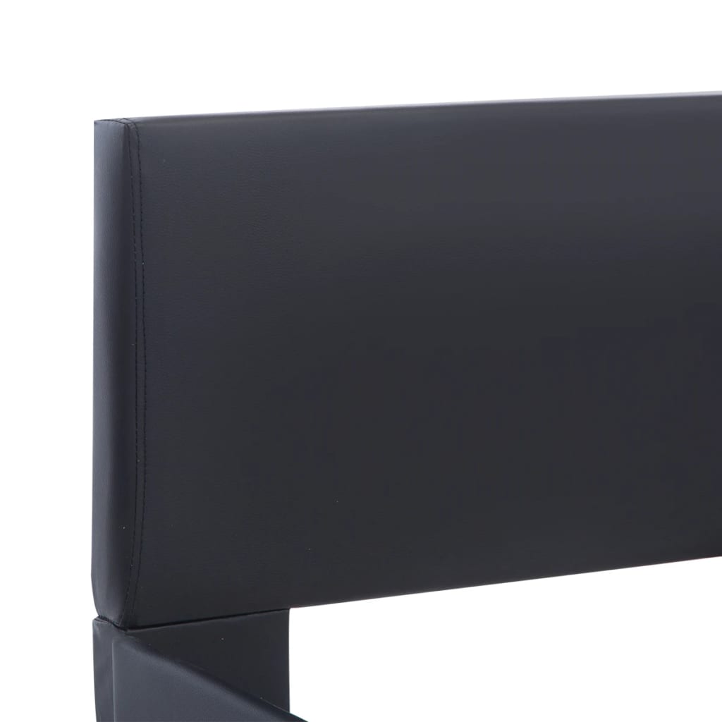 Bettgestell Schwarz Kunstleder 180 x 200 cm