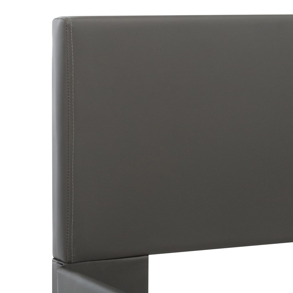 Bettgestell mit LED Grau Kunstleder 120 x 200 cm
