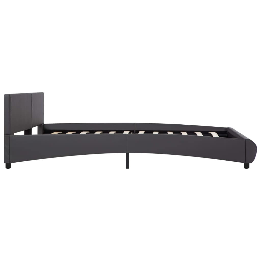 Bettgestell mit LED Grau Kunstleder 180 x 200 cm