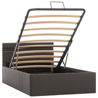 Thumbnail for Bett mit Bettkasten Hydraulisch LED Grau Kunstleder 100x200 cm