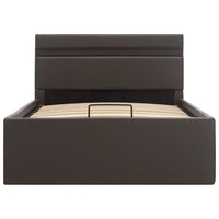 Thumbnail for Bett mit Bettkasten Hydraulisch LED Grau Kunstleder 100x200 cm