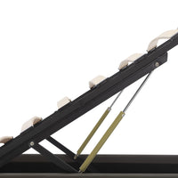 Thumbnail for Bett mit Bettkasten Hydraulisch LED Grau Kunstleder 100x200 cm