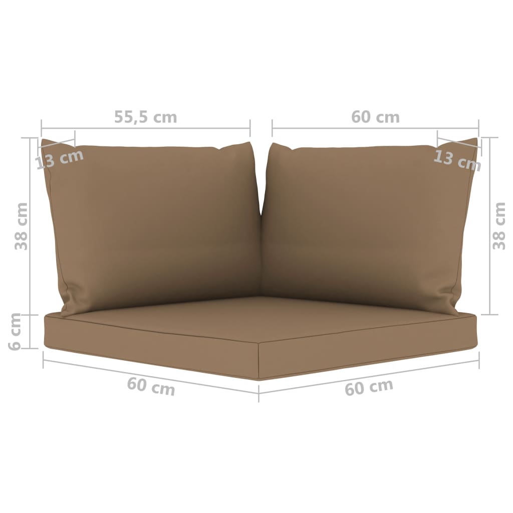 Palettensofa-Auflagen 3 Stk. Taupe Stoff