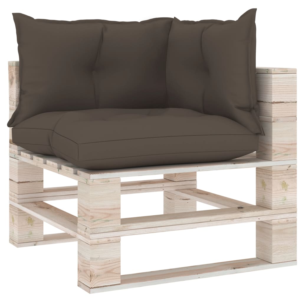 Palettensofa-Auflagen 3 Stk. Taupe Stoff
