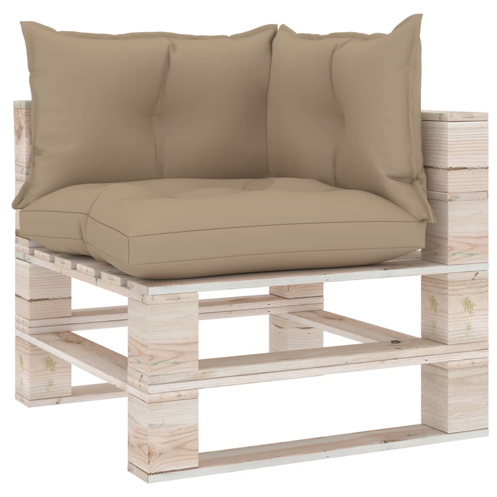 Palettensofa-Auflagen 3 Stk. Beige Stoff