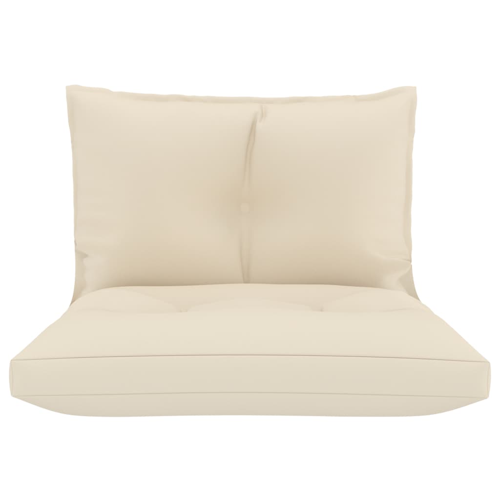 Palettensofa-Auflagen 2 Stk. Creme Stoff