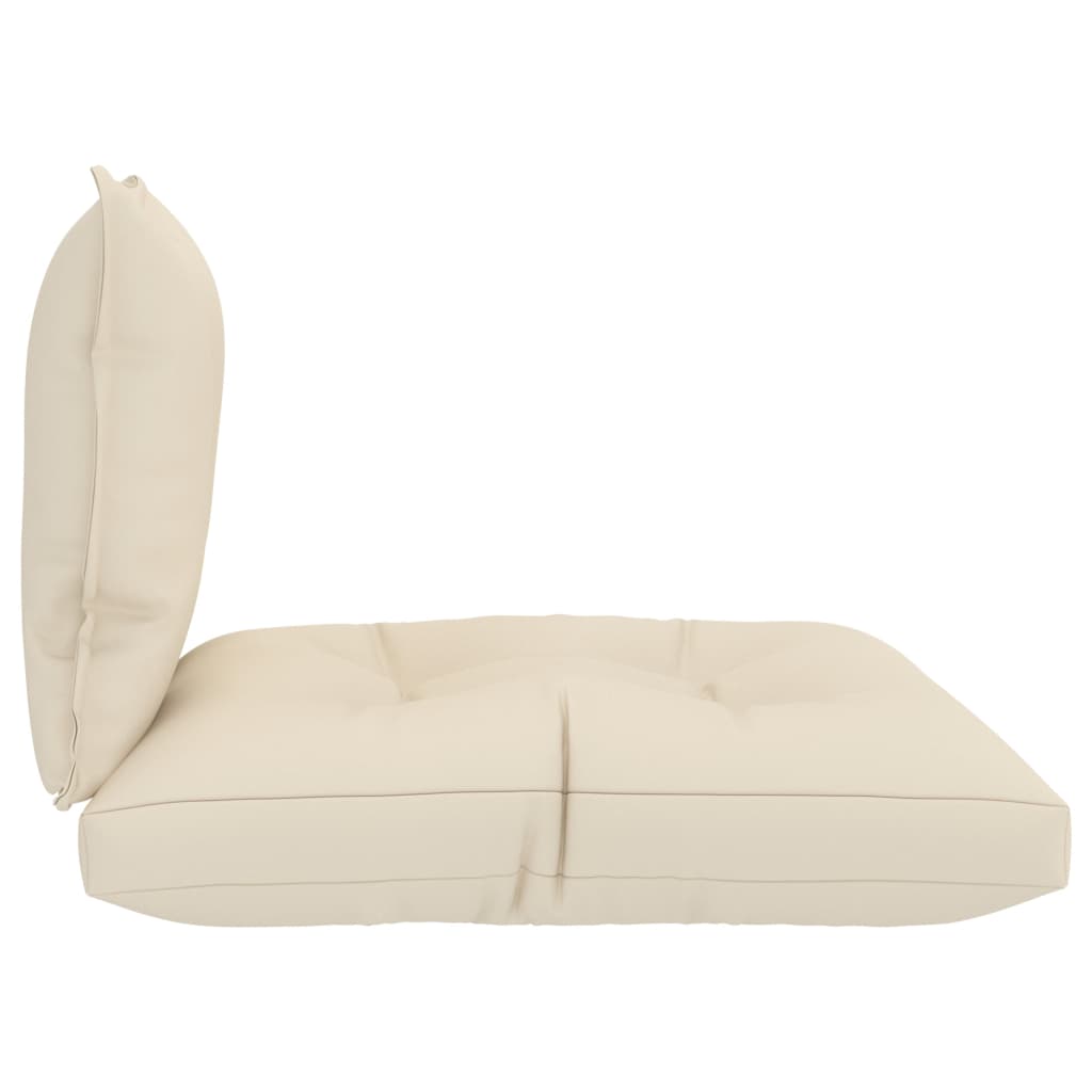Palettensofa-Auflagen 2 Stk. Creme Stoff