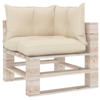 Thumbnail for Palettensofa-Auflagen 3 Stk. Creme Stoff