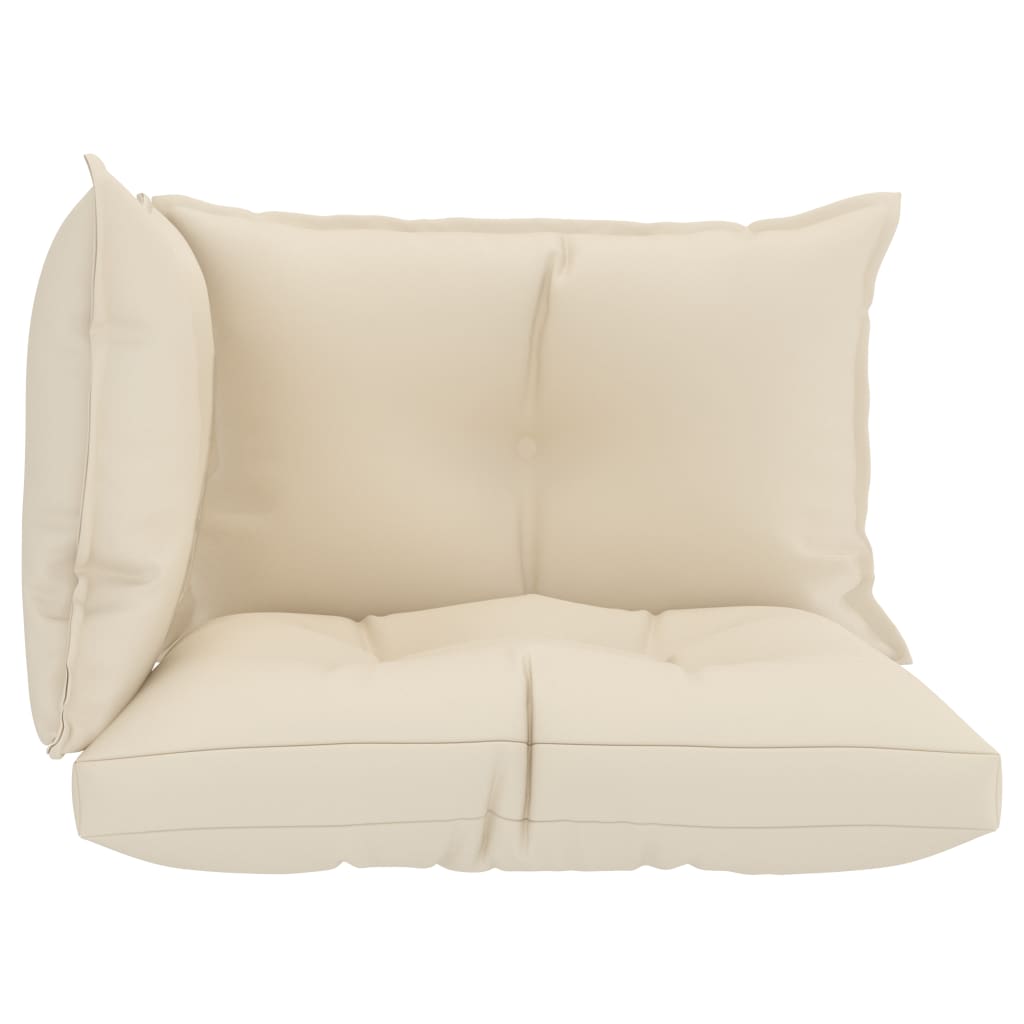 Palettensofa-Auflagen 3 Stk. Creme Stoff