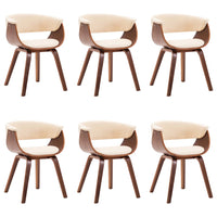 Thumbnail for Esszimmerstühle 6 Stk. Creme Bugholz und Kunstleder